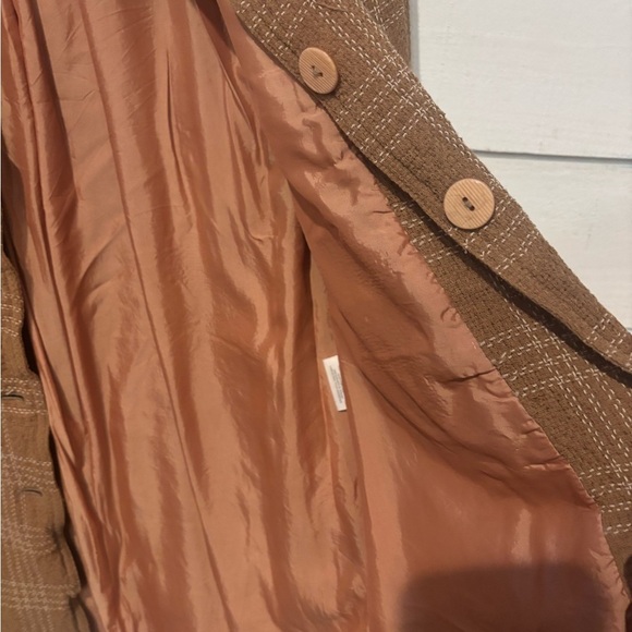 Oscar de la Renta Brown Plaid Blazer, button down in size 6 - Picture 9 of 16